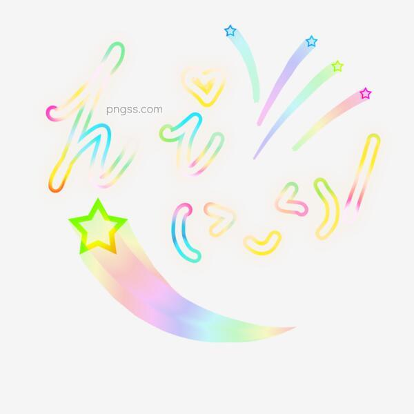 你好hi颜文字可爱星星彩虹流星英文艺术字png搜索网 精选免抠素材 透明png图片分享下载 Pngss Com