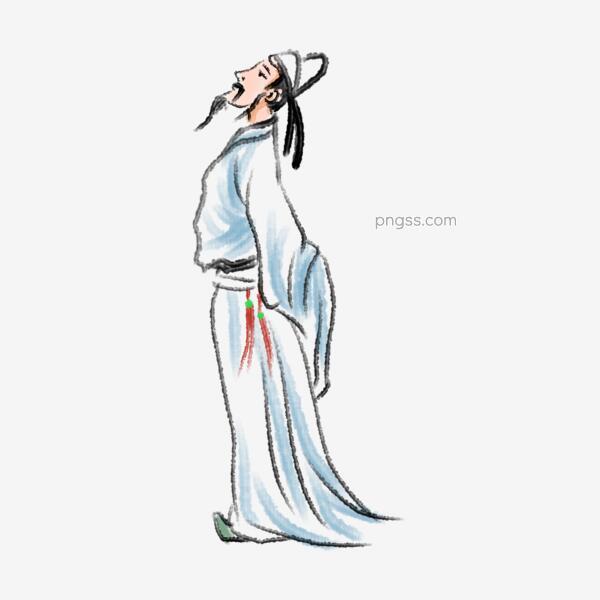 吟诗的诗人手绘插画png搜索网 精选免抠素材 透明png图片分享下载 Pngss Com